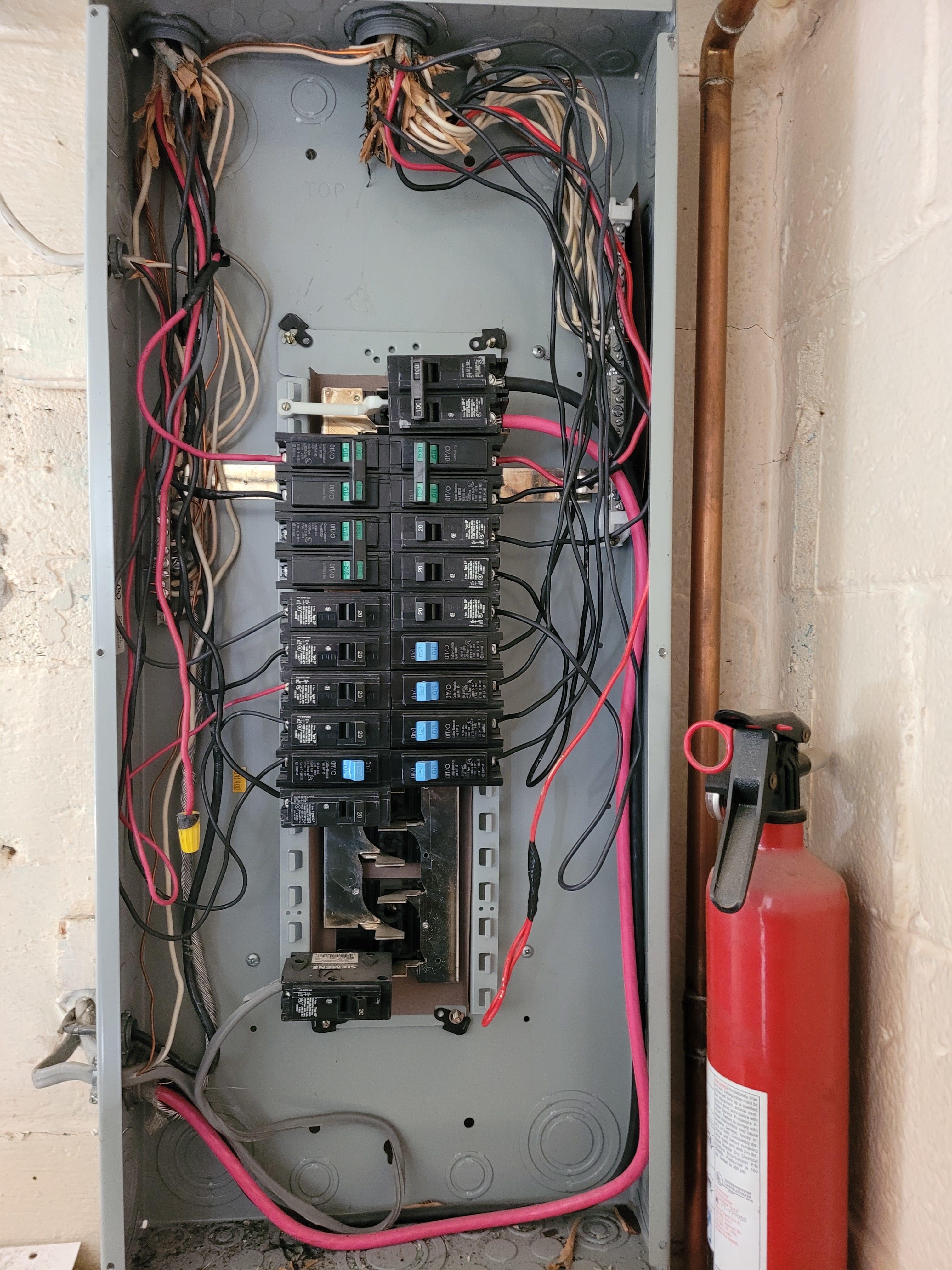 A panel wired with multiwire branch circuits
